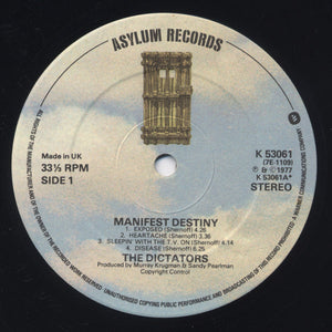 The Dictators : Manifest Destiny (LP, Album)