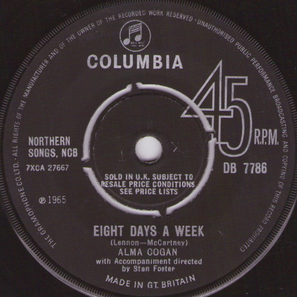 Alma Cogan : Eight Days A Week (7