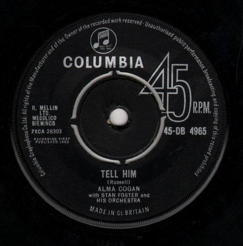 Alma Cogan : Tell Him (7