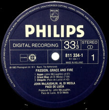 Load image into Gallery viewer, John McLaughlin, Al Di Meola, Paco De Lucia* : Passion, Grace &amp; Fire (LP, Album)
