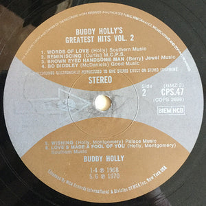 Buddy Holly : Buddy Holly's Greatest Hits Volume Two (LP, Comp, RE)