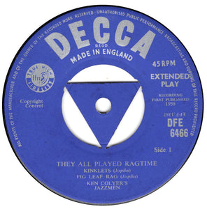 Ken Colyer's Jazzmen : They All Played Ragtime (7", EP)