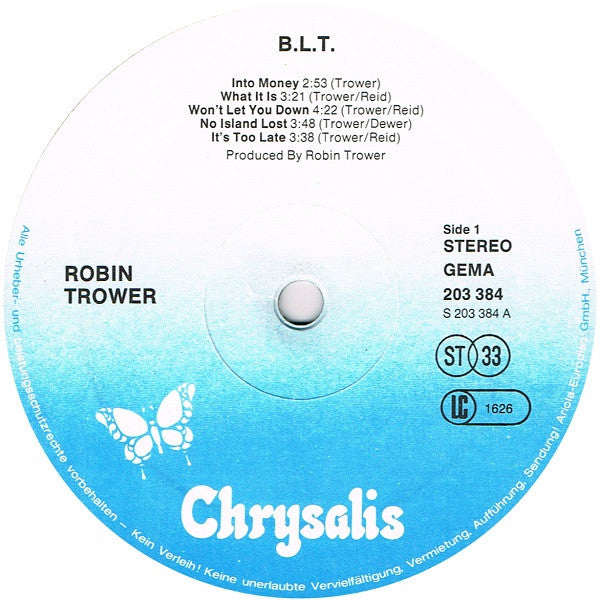 Buy Jack Bruce / Bill Lordan / Robin Trower : B.L.T. (LP, Album) Online ...