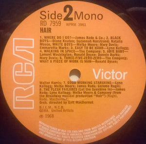 Various : Hair - The American Tribal Love-Rock Musical - The Original Broadway Cast Recording (LP, Album, Mono)