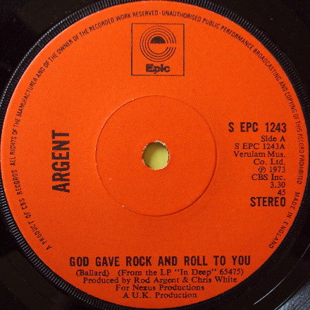 Argent : God Gave Rock And Roll To You (7