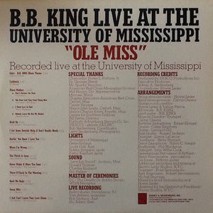 B.B. King : B.B. King "Now Appearing" At Ole Miss (2xLP, Album, Gat)