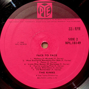 The Kinks : Face To Face (LP, Album, Mono)