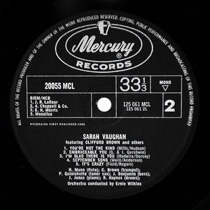 Sarah Vaughan : Sarah Vaughan (LP, Album, Mono, RE)