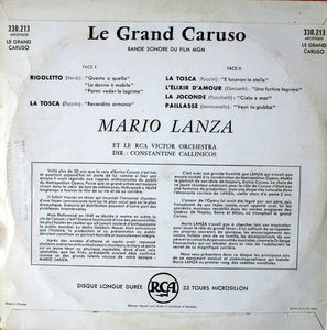 Mario Lanza : Le Grand Caruso (10", Album, Mono, Red)