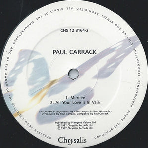 Paul Carrack : Don't Shed A Tear (12", RE)