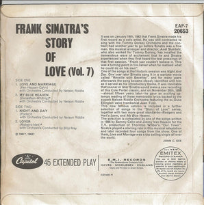 Frank Sinatra : Frank Sinatra's Story Of Love No. 7 (7", EP, Mono)