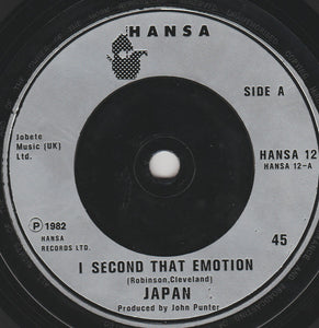 Japan : I Second That Emotion (7", Single, Sil)