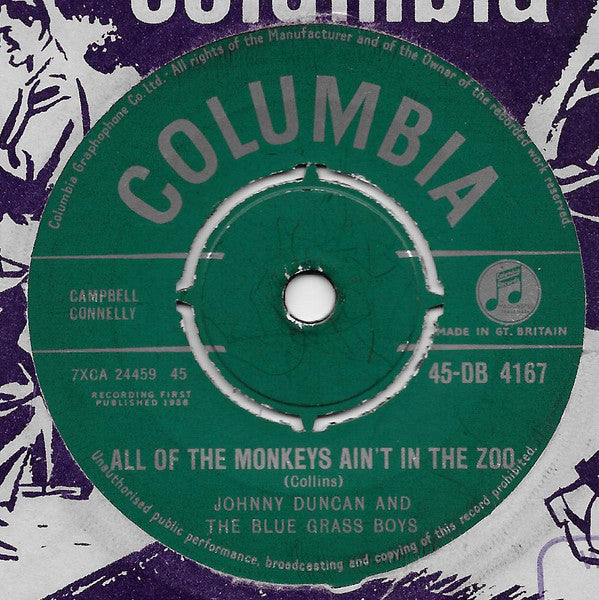 Johnny Duncan & His Blue Grass Boys : All Of The Monkeys Ain't In The Zoo (7