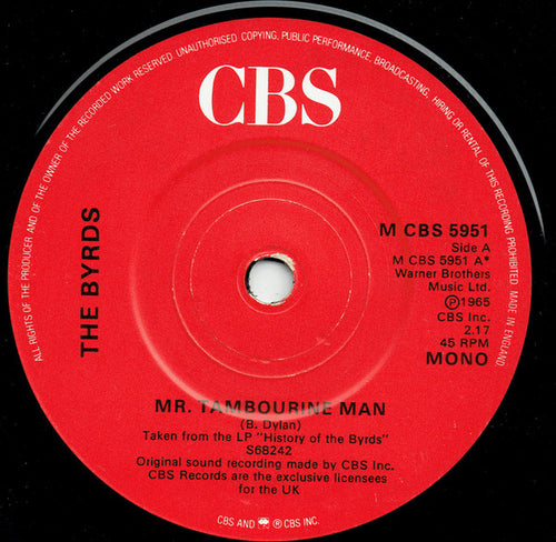 The Byrds : Mr Tambourine Man / Turn, Turn, Turn (7